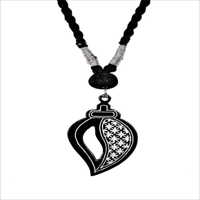 gitagged Bidri Handicraft Handmade Black Metal Pendant - Conch Copper, Zinc Pendant