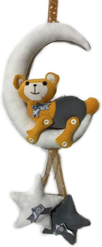lyfgoods Handmade Hanging small Yellow teddy bear Soft Stuffed Kids Toy on moon (Color-Multi,Size-21inch)  - 21 inch(Grey)