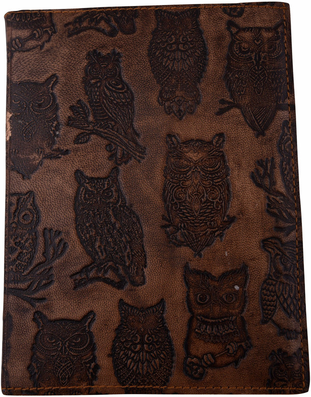dpotli A5 Diary(Brown Leather Owl Diary, Brown)