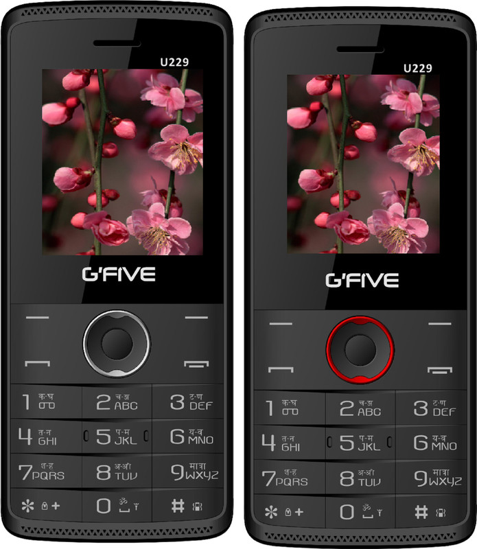 Gfive U229 Combo of Two Mobile(Black $$ Grey & Black $$ Red)