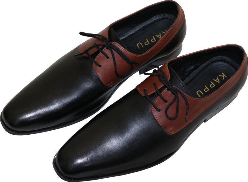 kappu K1001 formal black Derby For Men(Black)