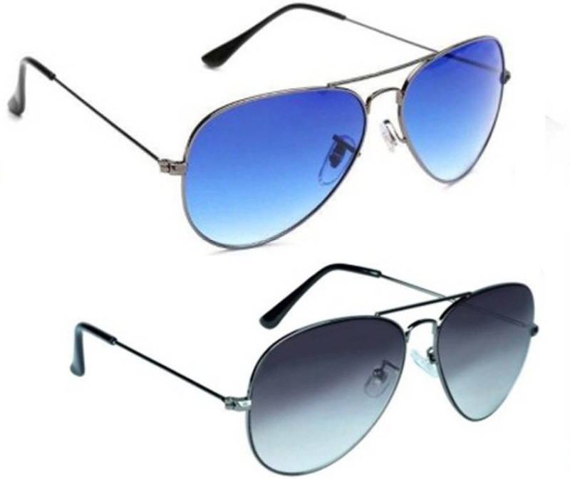Natural Creation Aviator Sunglasses(Blue, Black)