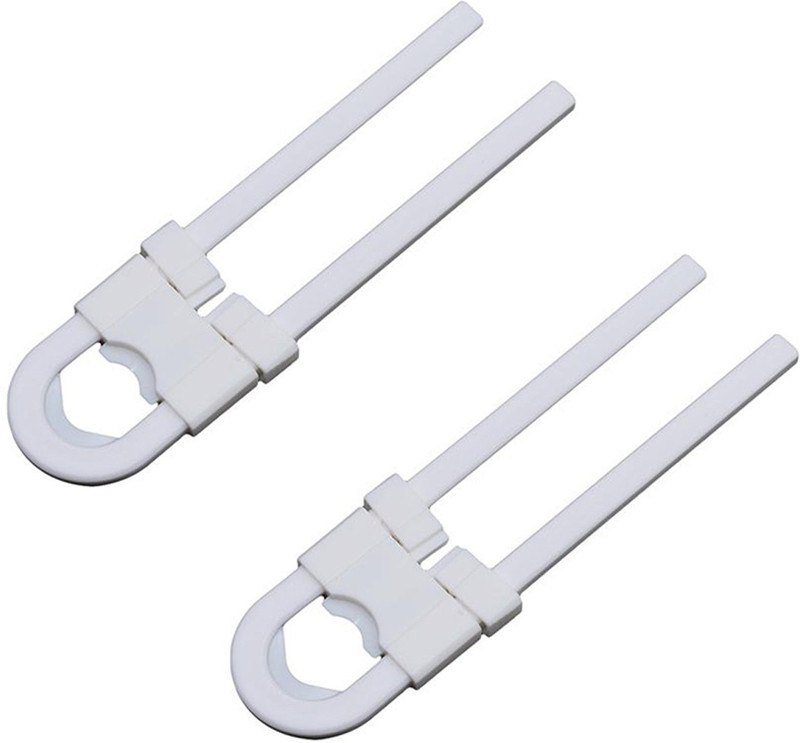 SYGA Sliding Child Safety Cabinet Locks, U Shaped Baby Proof Cupboard Kitchen Lock, Childproof Cabinet Latch Kid Safety for Knobs and Handles Home Furniture Door,Pack of 2(White)