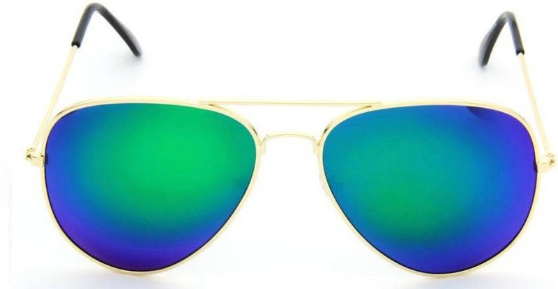 Natural Creation Aviator Sunglasses(Blue, Green)
