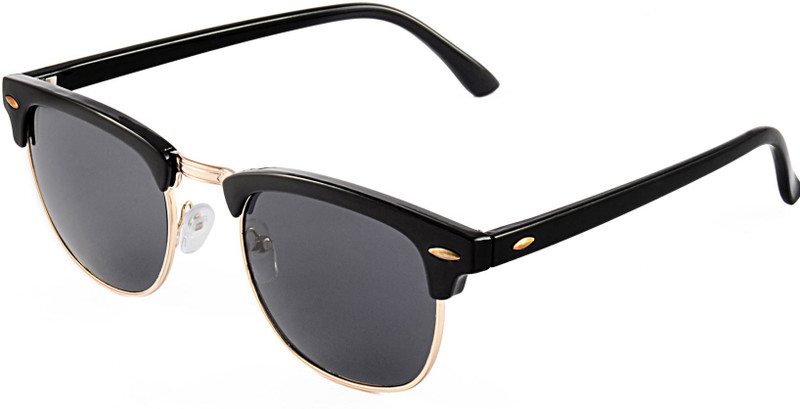Amour Clubmaster, Over-sized Sunglasses(Black)