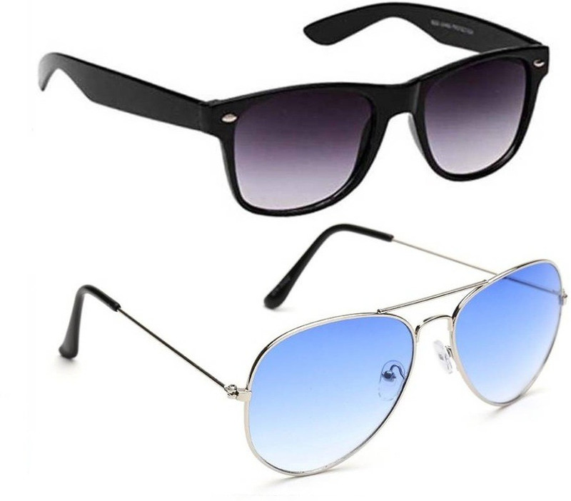 Natural Creation Aviator, Wayfarer Sunglasses(Black, Blue)