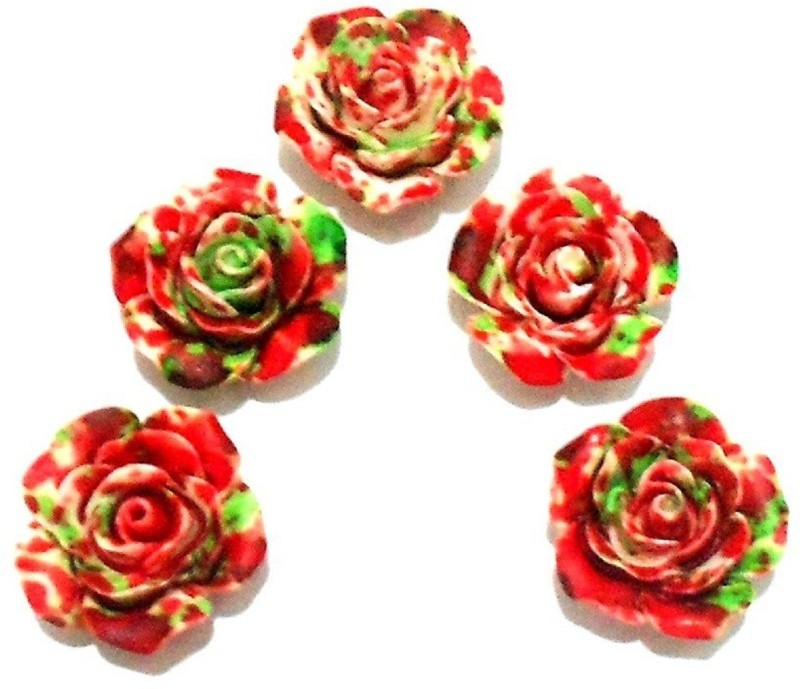 GOELX Rose Floral Resin Cabochons Pastable Beads Diy For Jewelry Making, Hair Bands, Rings Crafts Embellishments - Floral Pack 5