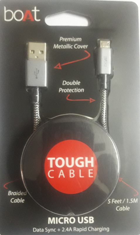 boAt Micro USB 300-1.5-BG USB Cable(Black & Grey)
