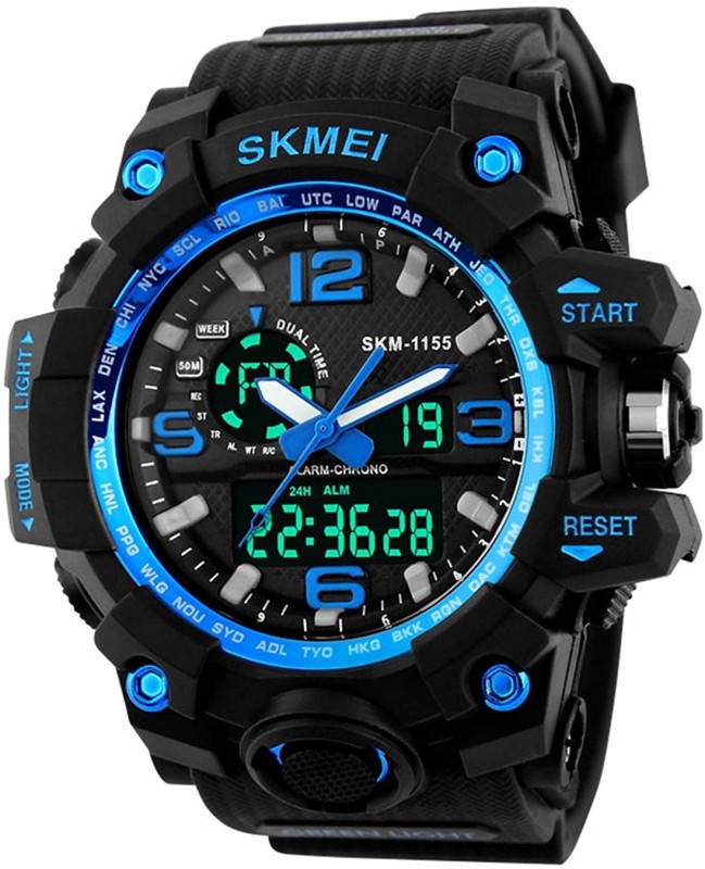 Awex SKMEI Sports Multifunctional Dual Time Digital Blue Dial Men's Watch 1155blueA1 Analog-Digital Watch  - For Men