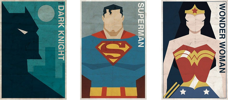 DC Superheroes Justice league Set of 3 | 8 inches X 12 inches | 300 gsm high quality paper Print Poster Photographic Paper(12 inch X 8 inch)