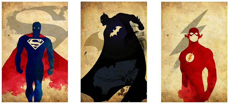 DC Superheroes Justice league Set of 3 | 8 inches X 12 inches | 300 gsm high quality paper Print Poster Photographic Paper(12 inch X 8 inch)
