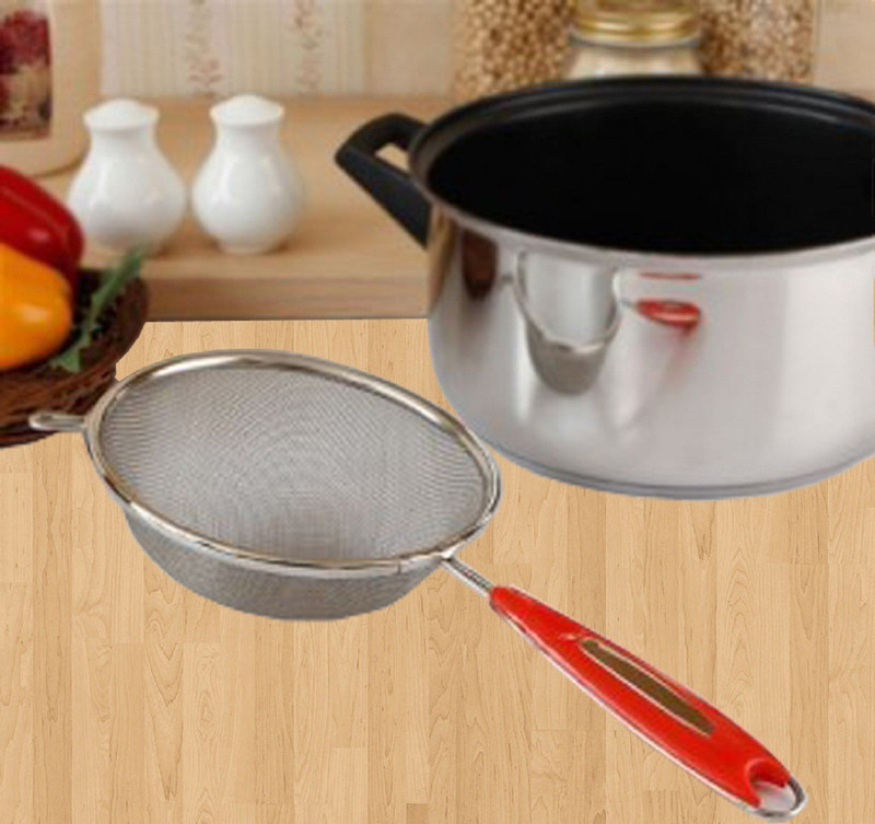 KUBER INDUSTRIES Collapsible Sieve(Silver)