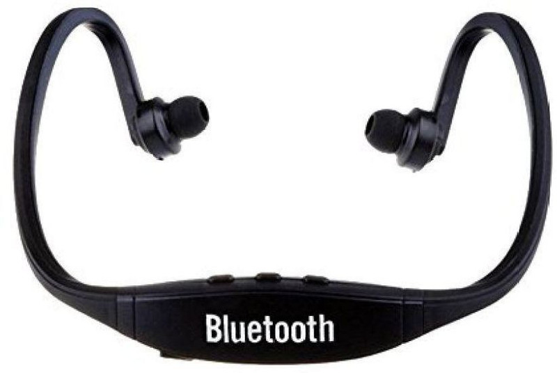 tsv BS19C Bluetooth Sports Headset with Mic Black Bluetooth Headset with Mic(Black, In the Ear)