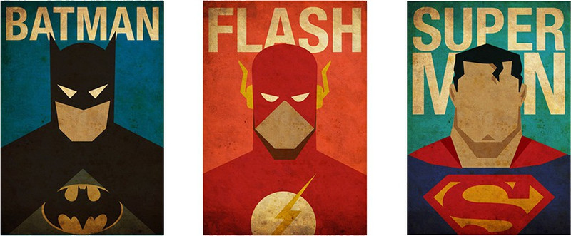 DC Superheroes Justice league set of 3 | 12 inches X 18 inches | 300 gsm high quality paper Print Poster Photographic Paper(18 inch X 12 inch)