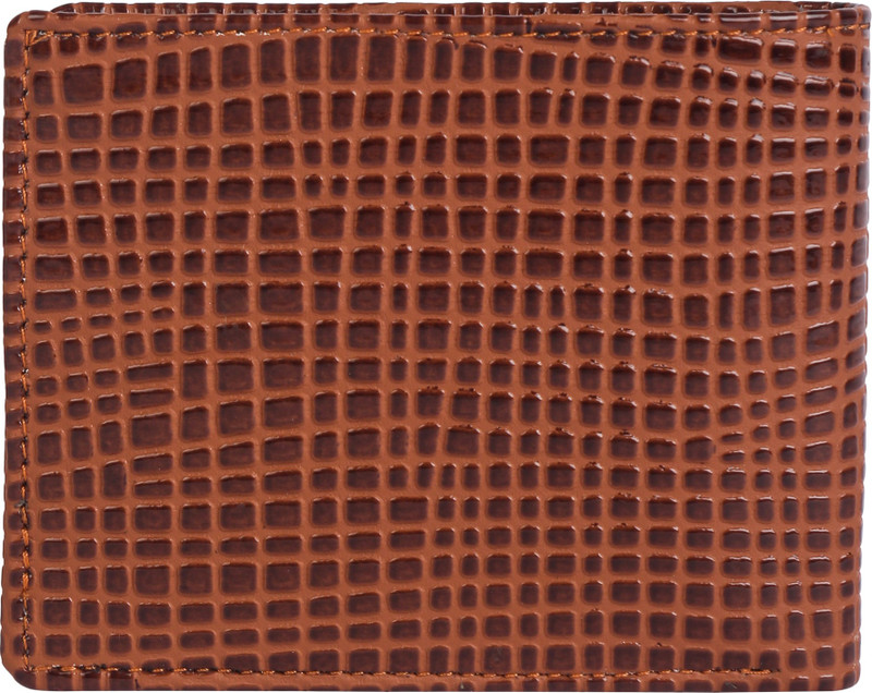 yellow stock Men Brown Artificial Leather Wallet(8 Card Slots)