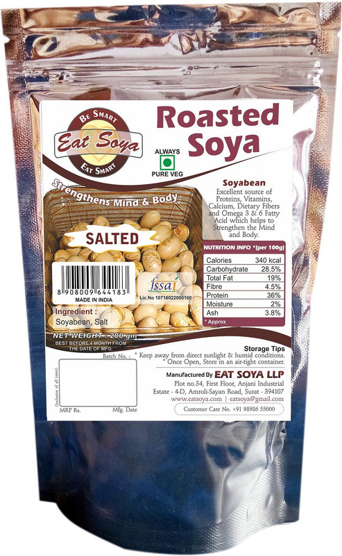 Eat Soya Roasted Soya Salted 200gm Combo (Pack Of 5) Veg Nuggets(1 kg)