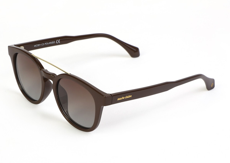 Marie Claire Retro Square Sunglasses(Brown)