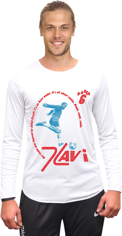 keys Graphic Print Men Round Neck White T-Shirt