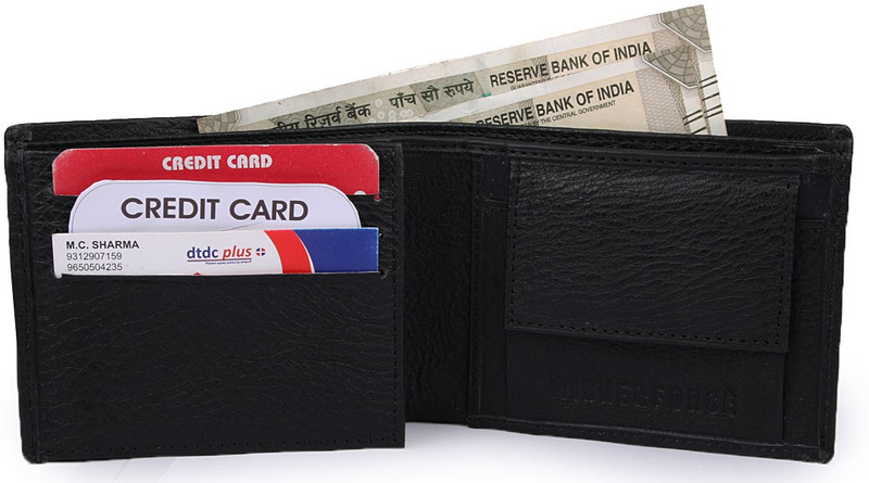winnerforce Men Black Genuine Leather Wallet(4 Card Slots)