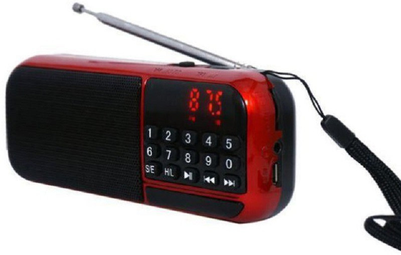 CRETO Latest best quality fm radio high sound supports memory card ,headphone out, FM Radio(Red, Black)