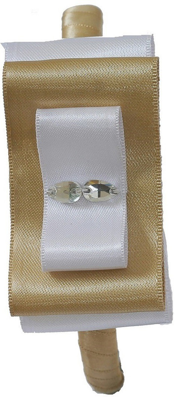 aarushi creations golden bow Hair Band(Gold, White)
