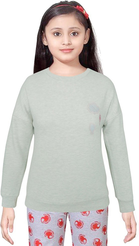 girl confidential Full Sleeve Self Design Girls Sweatshirt