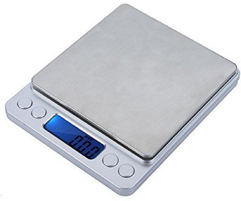 Iktu 2000g/0.1g Mini Digital Precision Platform Jewelry Scale Weighing Balance Kitchen Scale with Two Trays g/ct/dwt/ozt/oz/gn Weighing Scale(Siver)