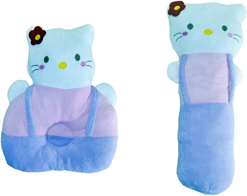 Babysid Collections Polyester Fibre Animal Bed/ing Pillow Pack of 2(Purple, Pink)