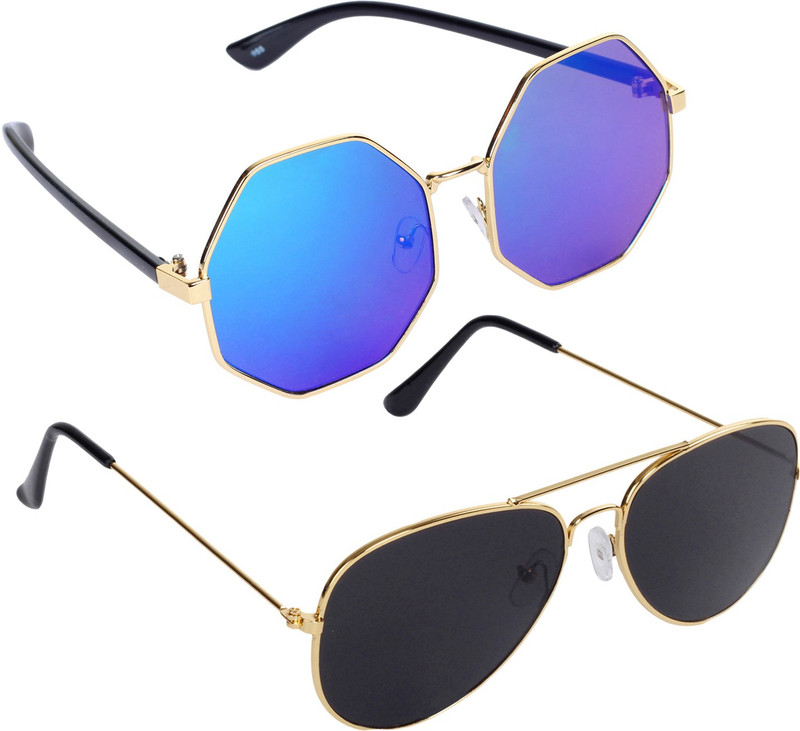 Reyda Aviator, Round Sunglasses(Multicolor)