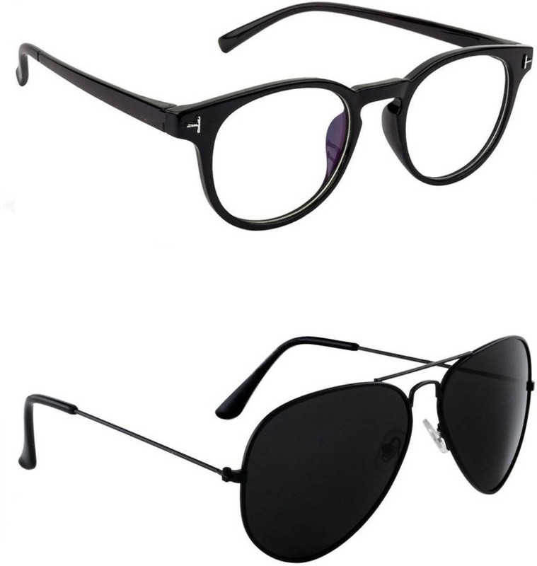 Natural Creation Wayfarer, Oval Sunglasses(Clear, Black)