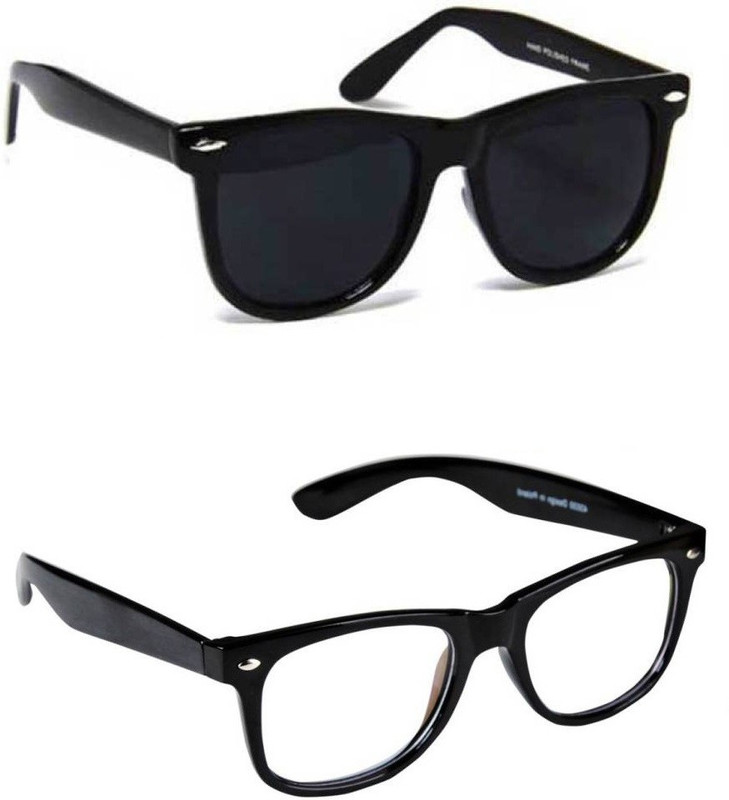 Natural Creation Spectacle Sunglasses(Black, Clear)