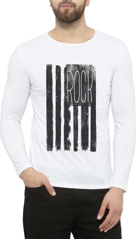 keys Graphic Print Men Round Neck White T-Shirt