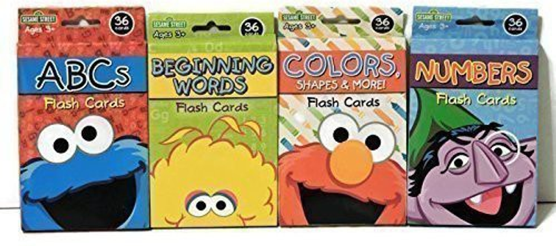 Sesame Street Educational Flash Cards For Early Learning. Set Includes Colors, Shapes & More, Abcs, Numbers And Beginning Words(Multicolor)