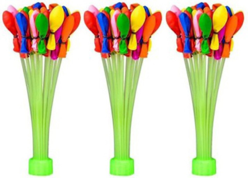 intuf Magic Balloon 222 Water Balloons, Mix Color, Crazy Quick Fill In 60 Seconds SET OF 6(Multicolor)
