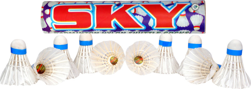 SST SST Sky W-10 white Shuttle Feather Shuttle  - White(Medium, 77, Pack of 10)
