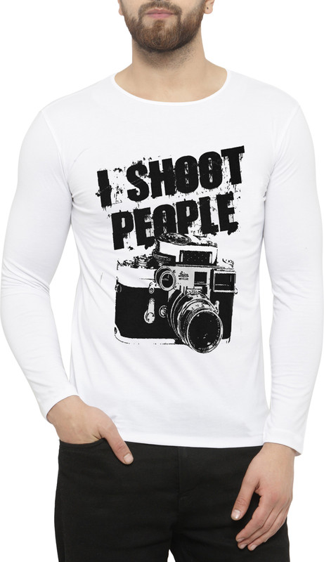 keys Graphic Print Men Round Neck White T-Shirt