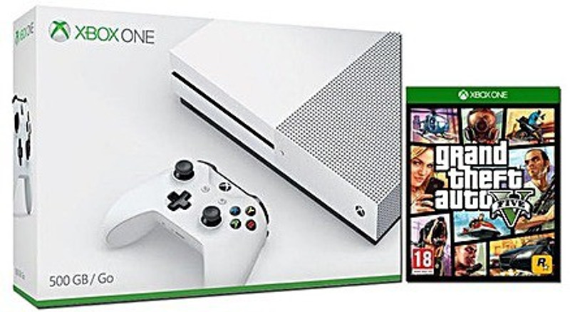 Microsoft Xbox One S Console 500GB GB with GTA V(White)