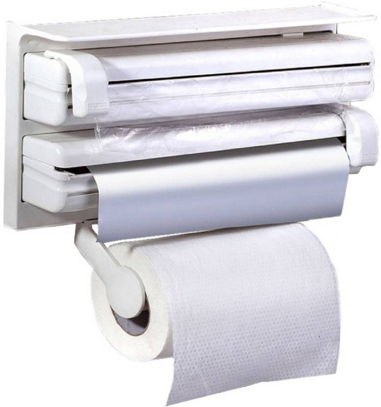 Online World Triple Paper Dispenser For Cling Film Wrap Aluminium Foil & Kitchen Roll DZ_Paper_02_white Paper Dispenser
