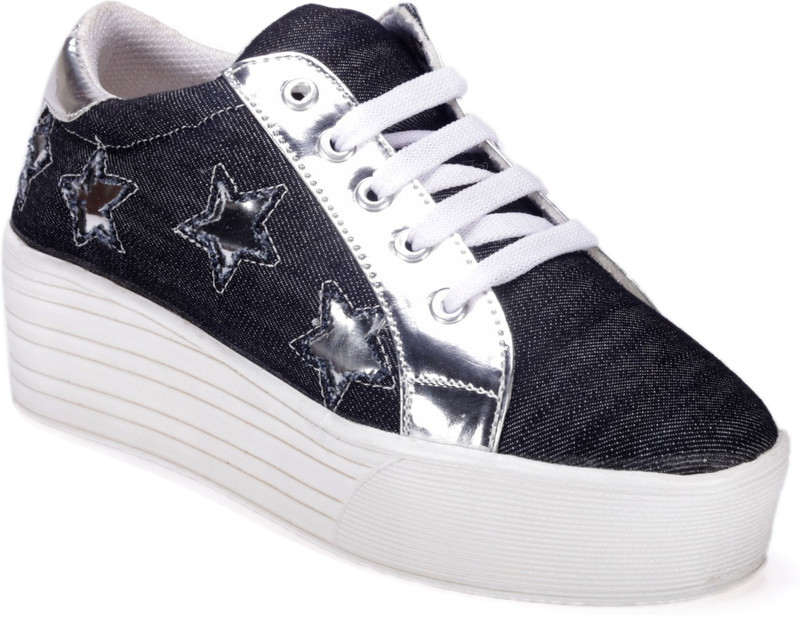 Bella Toes Designer Shoes for Women - Casual Shoes - Black Fabric Sneakers for girls and Women Sneakers For Women(Black)