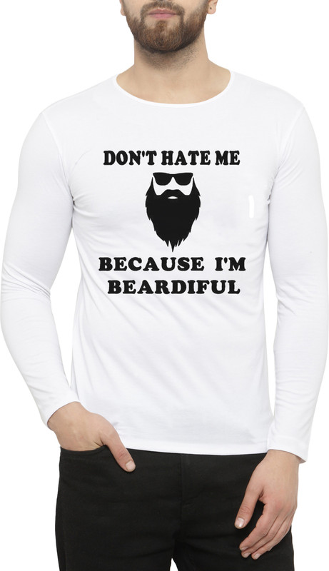keys Graphic Print Men Round Neck White T-Shirt