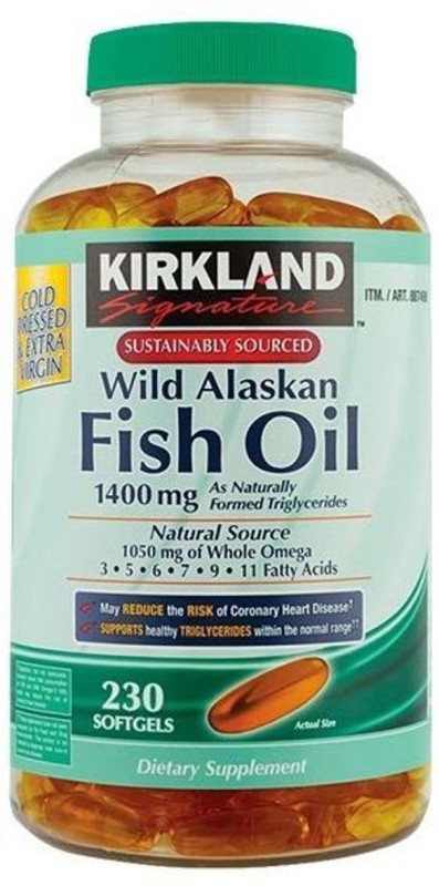 Kirkland Signature Wild Alaskan Fish Oil 1400mg 230 Softgels(230 No)