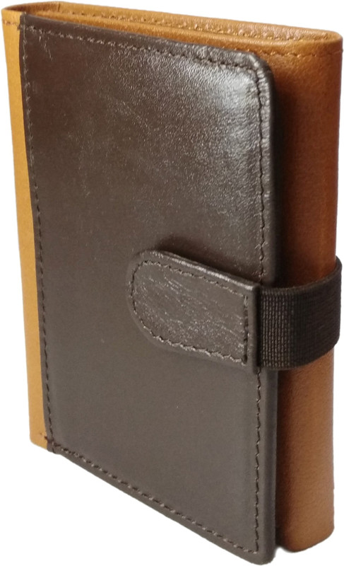 de jeunez Men Brown, Tan Genuine Leather Wallet(4 Card Slots)