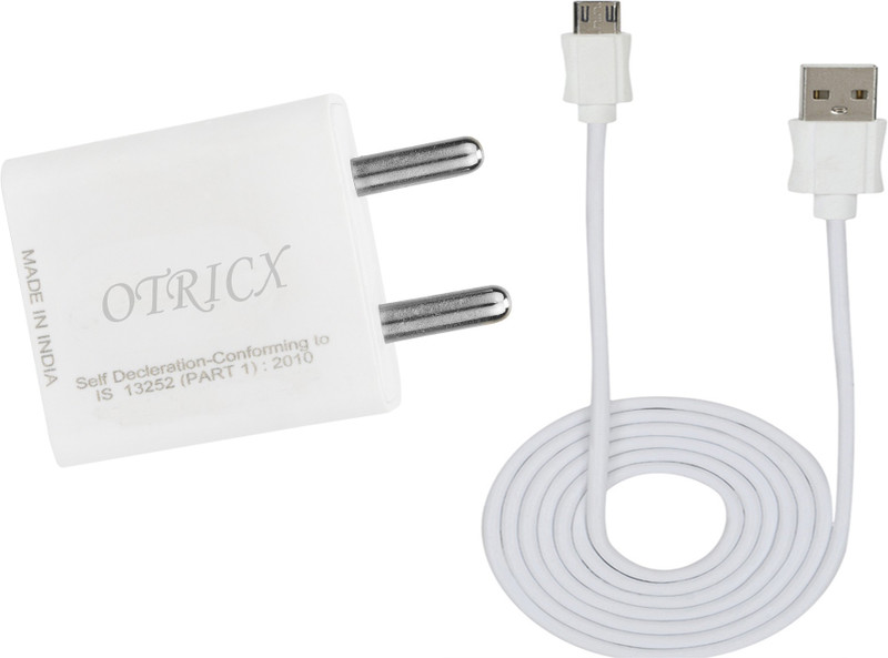 otricx 2A. FAST CHARGER &SYNC/DATA CABLE 1 A Mobile Charger with Detachable Cable(White, Cable Included)