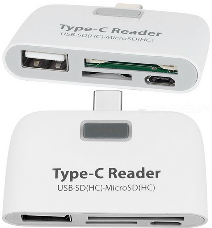 A CONNECT Z TypeC-CR-002-AcZ102 Card Reader(White)