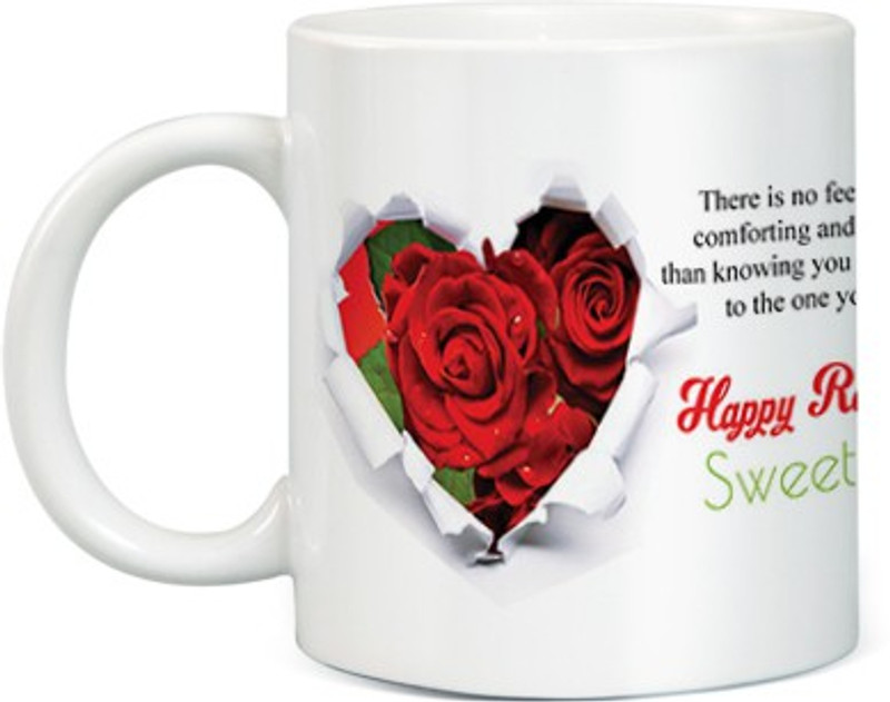mugshug happy rose day my sweetheart printed Ceramic Mug(350 ml)