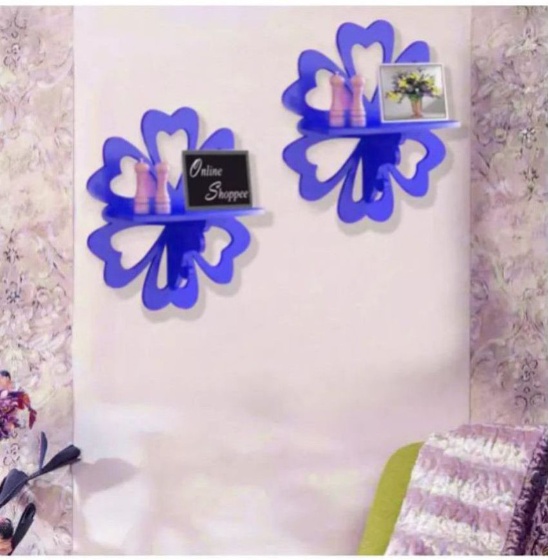 star crafts art flower shelf MDF (Medium Density Fiber) Wall Shelf(Number of Shelves - 2, Blue)