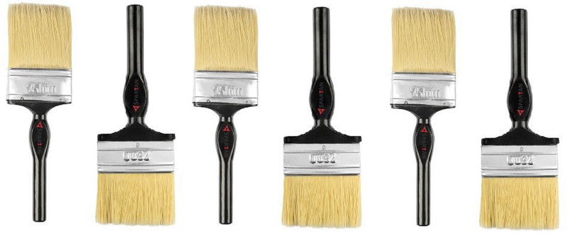 Spartan Paint Brush Multicolour set of 6 ( 75 MM) Natural Wall Paint Brush(2.5 inch Bristle)