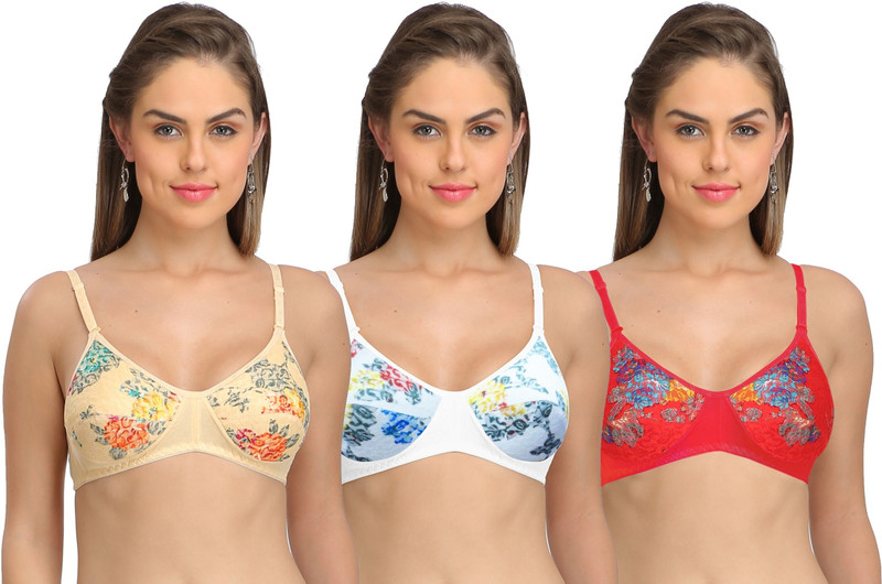 Selfcare Floral Prints Padded Collection Women T-Shirt Lightly Padded Bra(Multicolor)