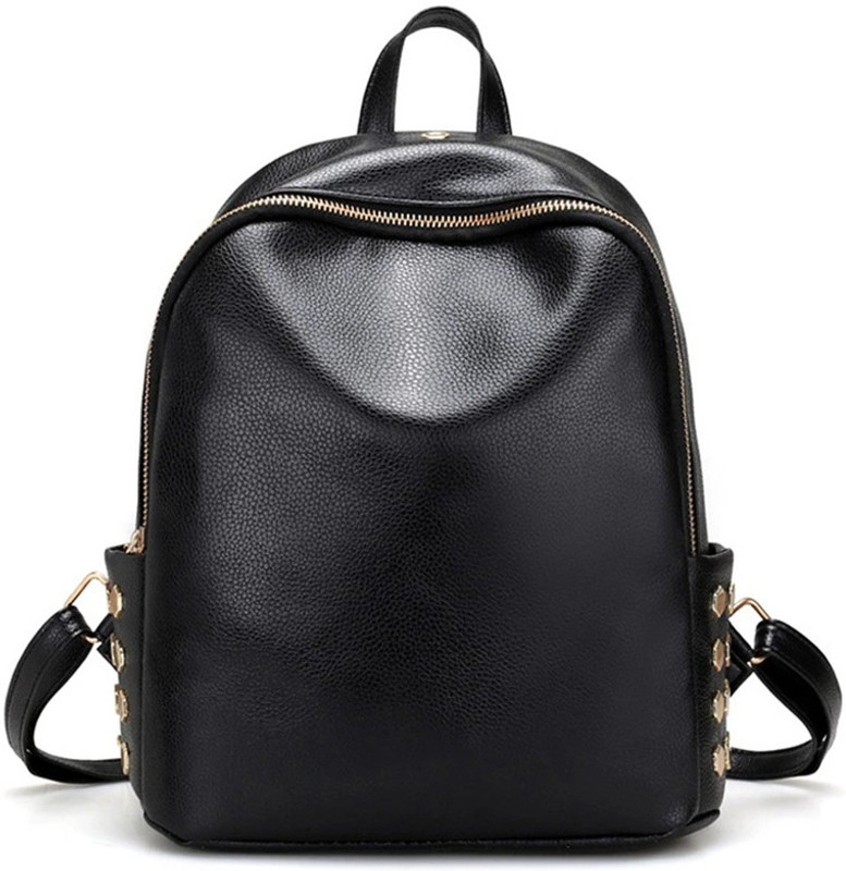 mountain store Women / girls Casual Leather Backpack Waterproof Daypack(Black, 20 L)