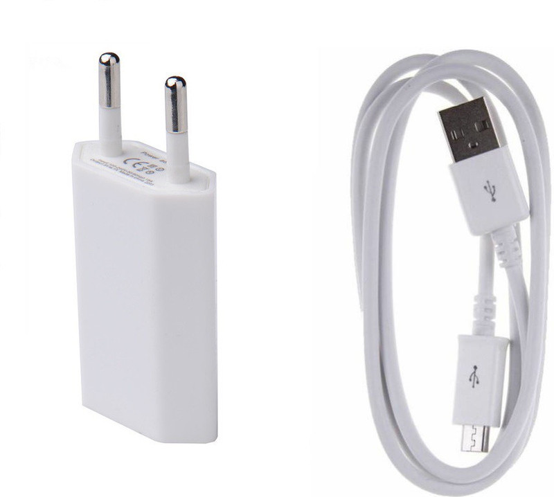kaykon 2 Plus Mobile Charger with 2.1 A Fast Charging Doc with High Quality Micro USB Cable 2.0 1 A Mobile Charger with Detachable Cable(White, Cable Included)